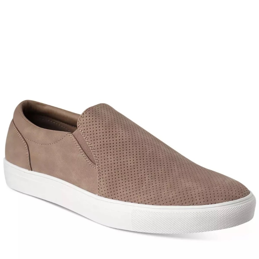 Alfani Emmett Men's Tan Slip On Microfiber Sneakers 8.5